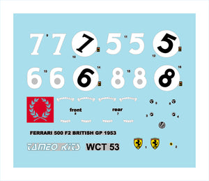 Tameo - World Champion - WCT53 - Ferrari 500 F2- Inghilterra GP 1953 - Ascari