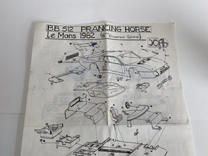 AMR X - 1982 Ferrari BB 512 LM - Le Mans 1982 Prancing Horse - 1/43 Scale Model Kit