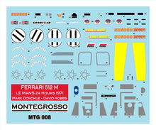 Load image into Gallery viewer, Montegrosso by Tameo - MTG008 - Ferrari 512M - Le Mans 1971 Sonoco