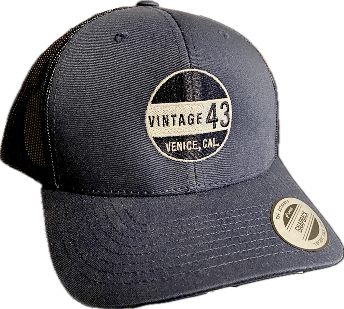 Vintage 43 Embroidered Navy Trucker Hat