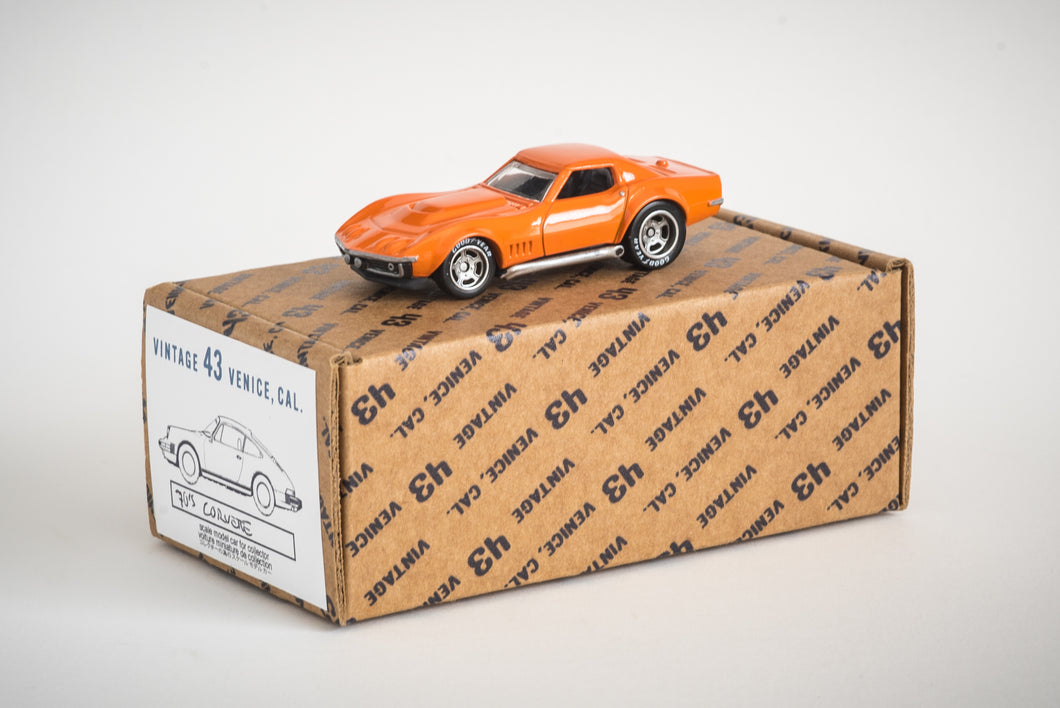Vintage 43 Custom 1/64 Scale 1970's Orange Corvette